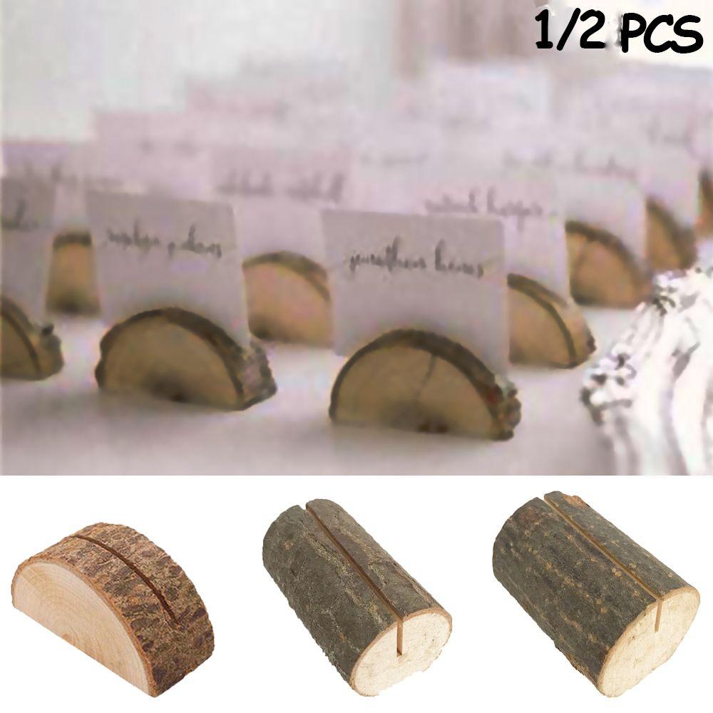 

1/2 шт. DIY Деревянная вечеринка Полукруглая подставка для картин Фотоклип Натуральный пень Держатель карты