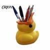 Office Supplies Organizer Cute Yellow Duck Pencil Holder, Creative PLA Stationery Organizer, Stable Pen Holder Desktop Cup for Home And Classroom Back