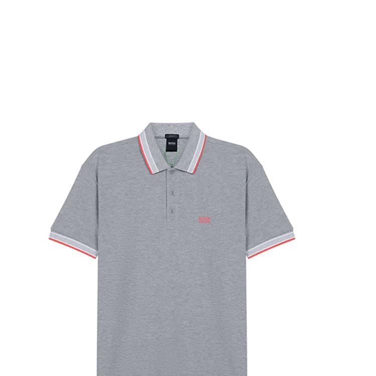 HUGO BOSS Polo Shirts Men's Gray Polo Collar Moderate Straight Fit 50398302-066