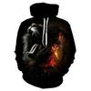 Classic Tiger Stripe Fleece Hoodie, Men's Thick Warm Autumn Winter Sweatshirt, Natural Tiger Texture Print Pullover for Wild Casual Style