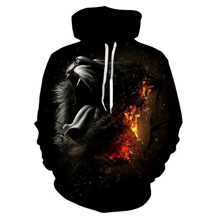Classic Tiger Stripe Fleece Hoodie, Men's Thick Warm Autumn Winter Sweatshirt, Natural Tiger Texture Print Pullover for Wild Casual Style