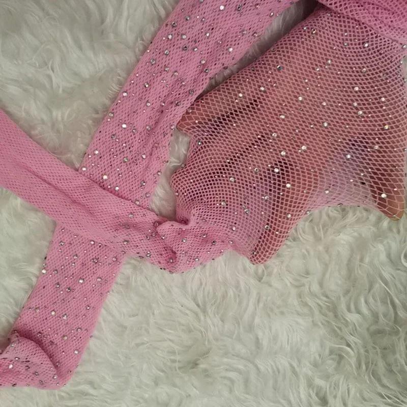 Fashion Shiny Fishnet Tights Pantyhose Glitter Small Mesh Thin Pantyhose for Women Summer Sexy Garter Belt Stocking Suspender розовый