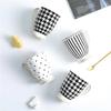 280ML Geometric Pattern Ceramic Mug Polka-dot Stripe Afternoon Tea Mug Living Room Decoration Household Mug Drinking Utensils