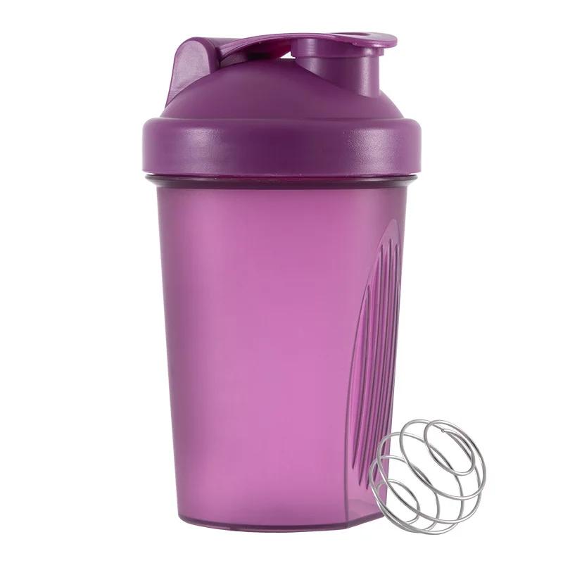 

400ML Shaker Bottles Whey Protein Powder Mixer Bottle Sport Water Cups Fitness Gym Shaker Outdoor Portable Plastic Drink Cup фіолетовий