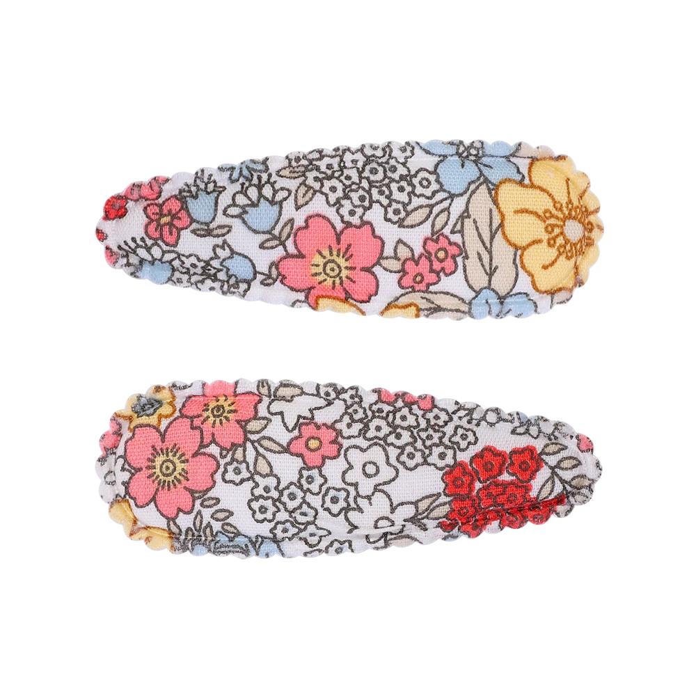 2 Stück/Set Bedruckte BB Haarspange Haaraccessoires Handgefertigt Leinwand Blume Haarspange Mädchen Süße Haarspangen Kopfschmuck Geschenk
