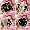 Classic Modern Flowers Cushion Cover Anti-dustmite Pillowcase Invisible Zipper Silky Short Plush Sofa Cushion Cover