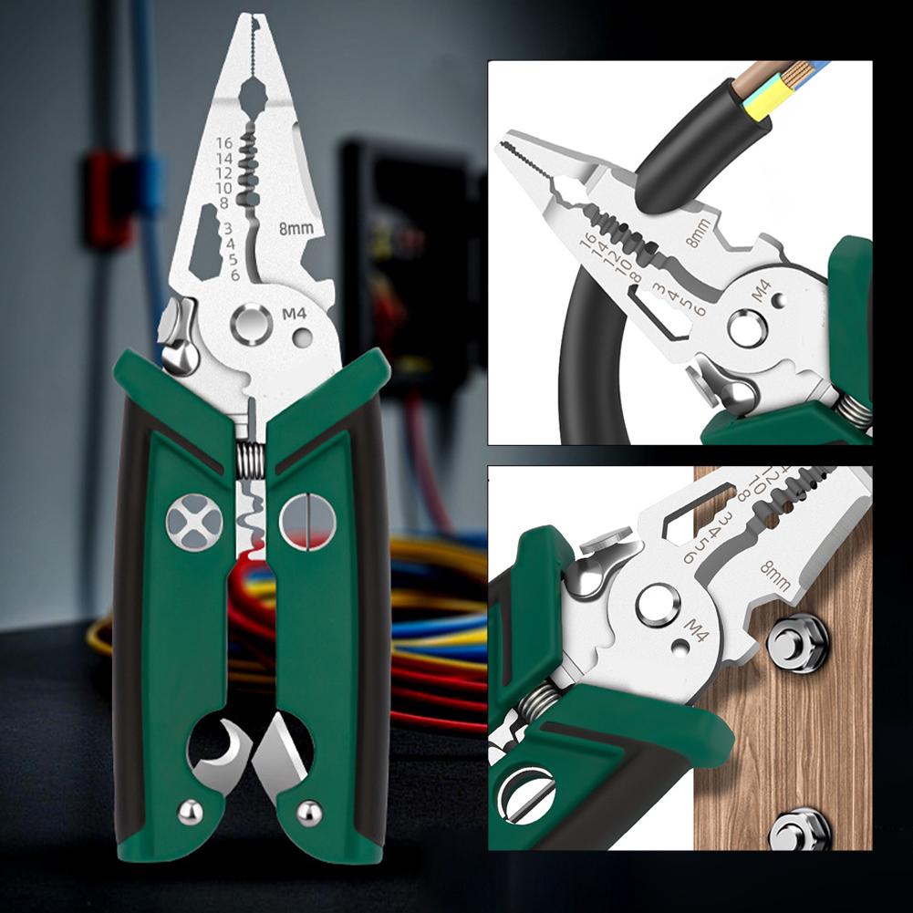 Multifunctional Wire Cable Plier Portable Maintenance Pulling Winding Crimping Terminals Breaking Wires Wire Crimper