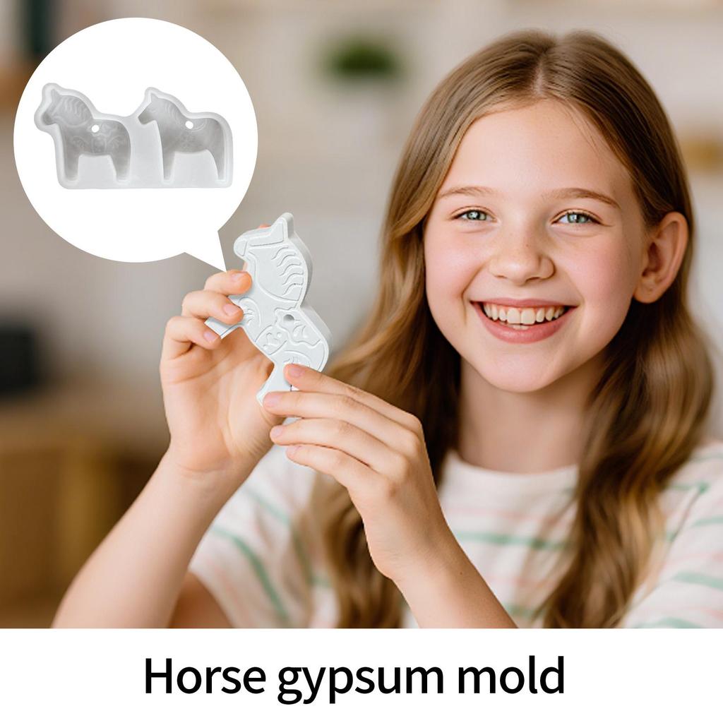 Silicone Mold Silicone Casting Molds Horse Easy Release Polymer Plaster Paste Craft Moulds for Cement Gypsum Decorative Ornament