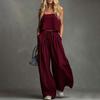 Sommer ärmelloses 2-teiliges Outfit für Damen, lässiges Crop-Cami-Top und weite Hosen, Loungewear-Partnerlook-Sets mit Taschen