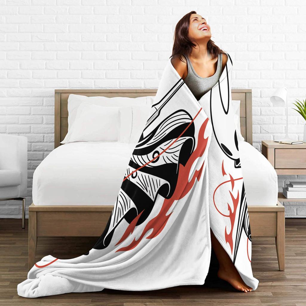 Warm BlanketsBoy Girl Picnic Hollow Knight Silksong Bedding Throws  Flannel Bedspread For Bedroom Street Trend Sofa Bed Cover