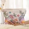 New Portable Floral Cosmetic Bag Corduroy Lightweight Zipper Makeup Organizer Multifunctional Large Capacity Storage Bag Travel