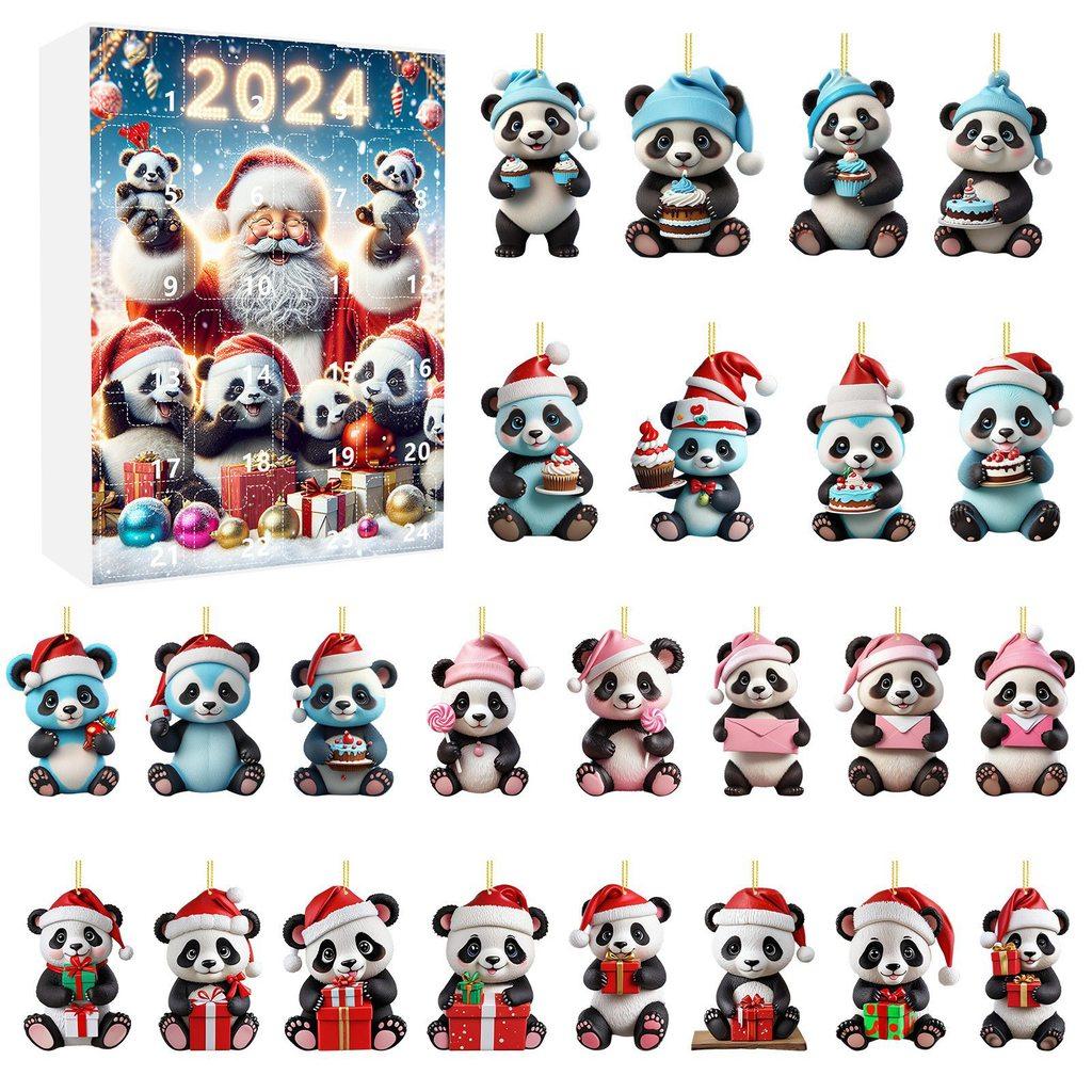 Christmas Countdown Blind Box With Panda Hanging Decor For Holiday Gift Giving