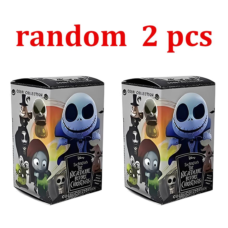 Vánoční Jack Skellington Dýňový král Nevěsta Q-verze Noční stín Slepá krabička Kostlivec Ručně vyráběný PVC model Trendy vánoční slepá krabička