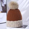 Women's Winter Warm Knitted Hat Korean Style Trendy Versatile Plus Velvet Thickened Windproof Ear Protection Wool Hat