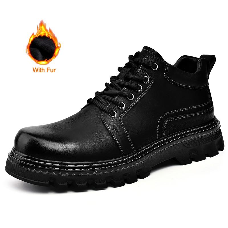 Модная мужская обувь из натуральной кожи дизайнерская обувь класса люкс повседневная официальная обувь кожаные рабочие ботинки на шнуровке мужские ботинки для отдыха на открытом воздухе 38 9737₽