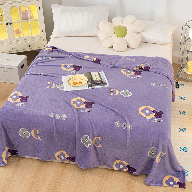 Flannel Insulated Air Conditioning Blanket for Dormitory, Single, and Double Beds