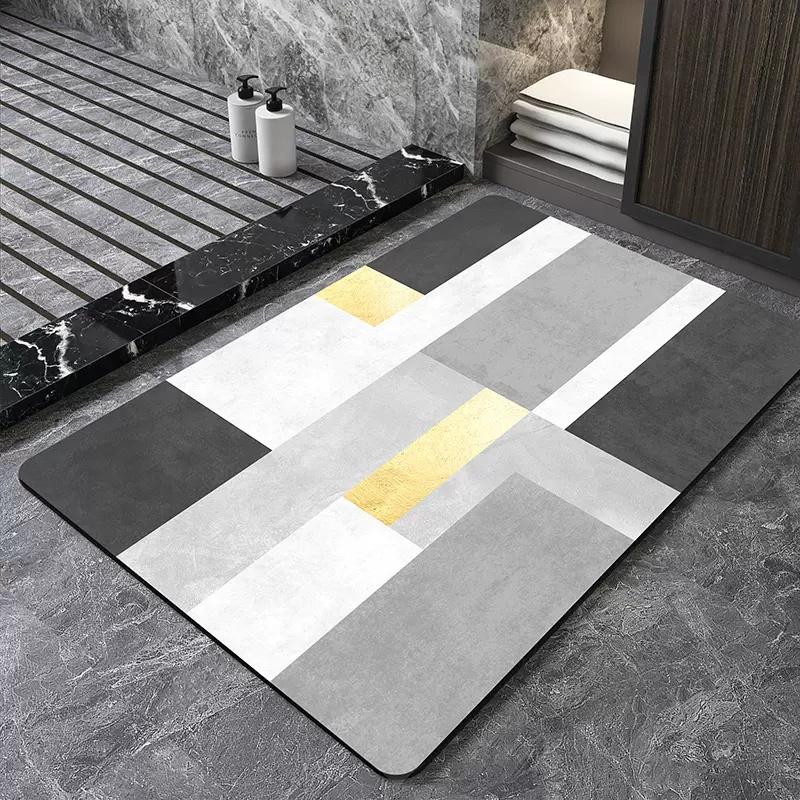 Luxury Nordic Bath Mat Super Absorbent Bathroom Mats Anti Slip Quick Dry Foot Floor Mat Shower Toilet Rug Doormat Carpet