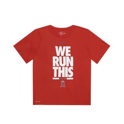 X MLB Collaboration T-Shirt SS23 Letter Logo Print Crew Neck Short Sleeve American Vintage Kids Tops Red 3Z3B7SAG4-LAA