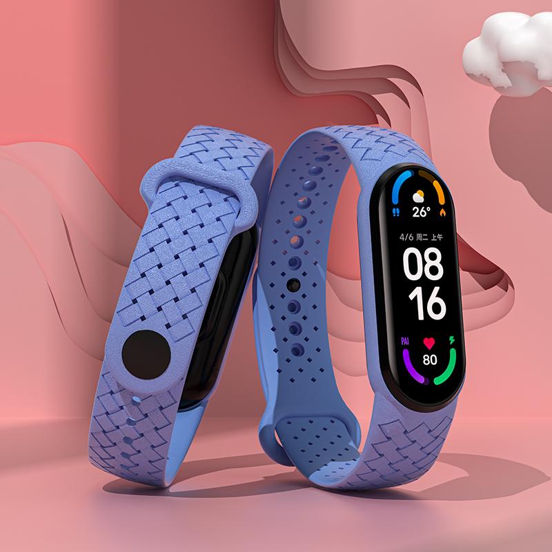 Náramek na zápěstí pro Xiaomi Mi Band 7 Náhradní Sportovní prodyšný Silikonový Pletený Solo loop Correa NFC Miband 6 5 4 pásek