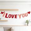 Valentine's Day "LOVE" Hanging Decor Glitter Heart Pendant for Party Wedding Room Decoration Festive Atmosphere Romantic Gift for Couples