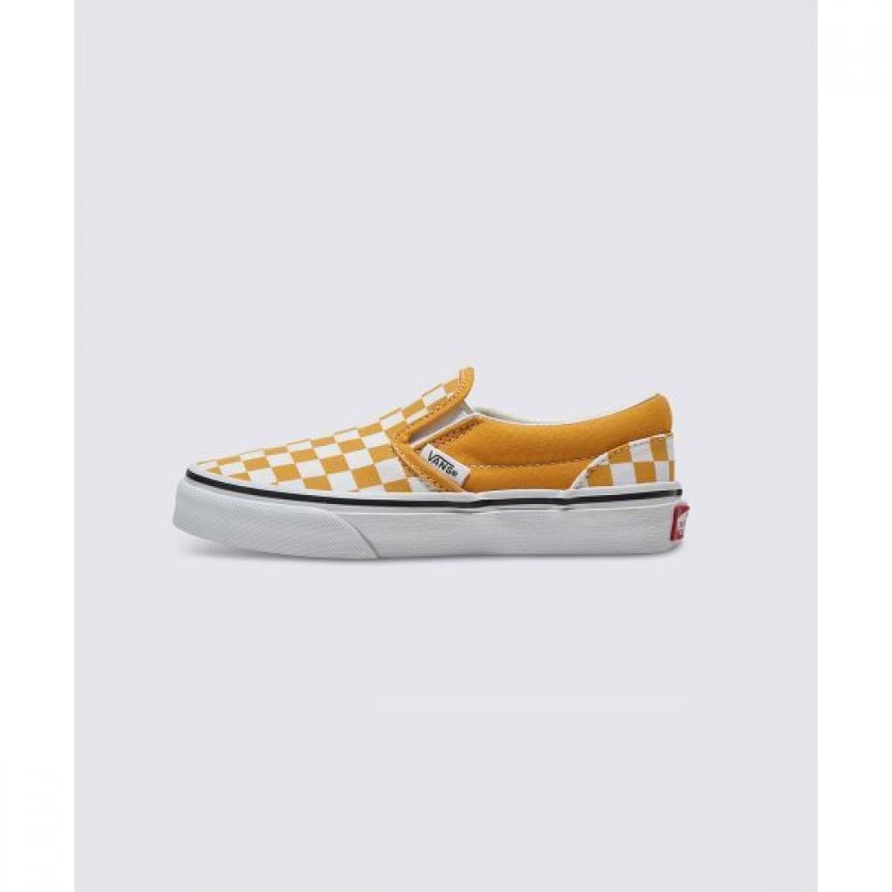 

Vans Kids Classic Slip On Kids Checkerboard Golden Glow Vn0005wwlsv1 200