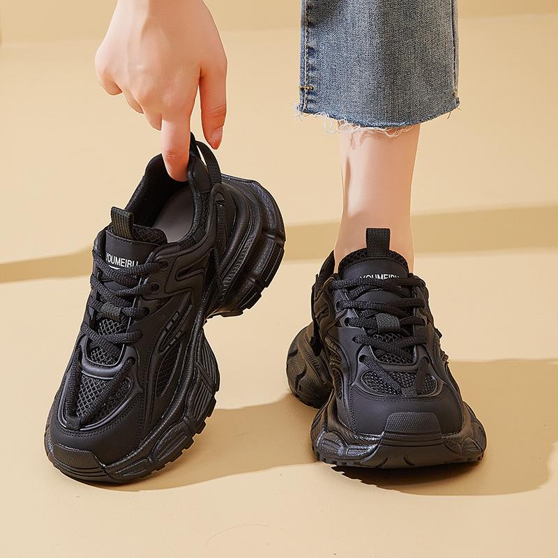 New Breathable Women's Thick-soled Height-increasing Dad Shoes, Versatile Casual Sports Shoes