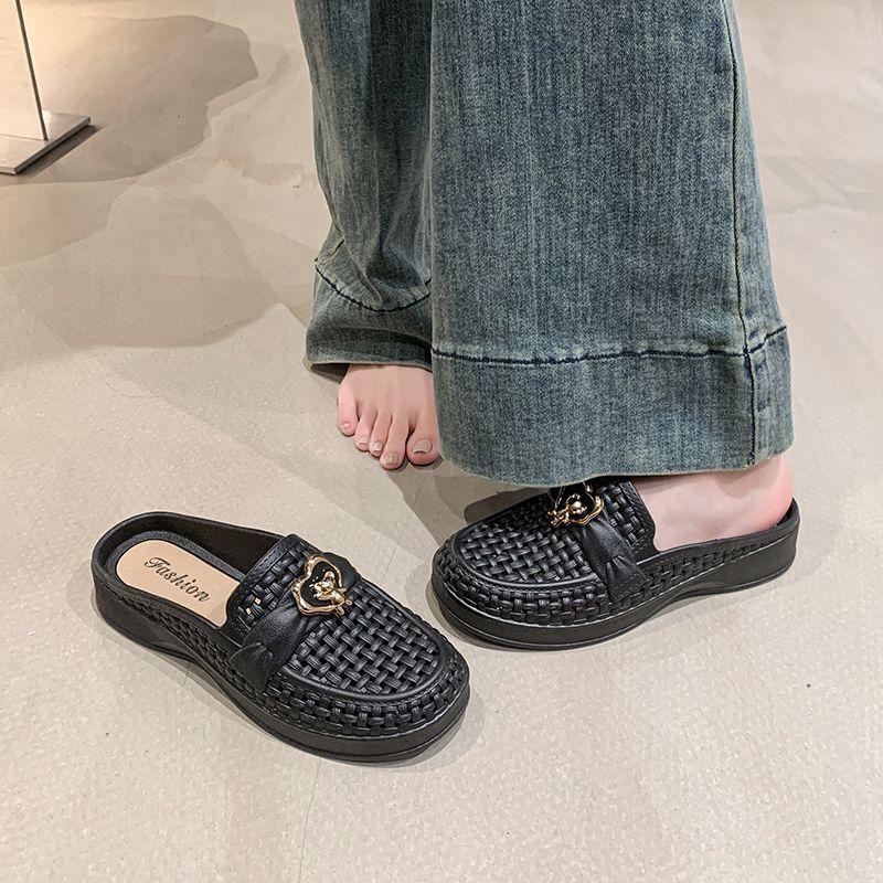 Home Soft Bottom Non-slip Beach Casual Slippers Fashion Versatile Outer Wear Half Pack Women's Cool Slippers 2025 Summer and Autumn New