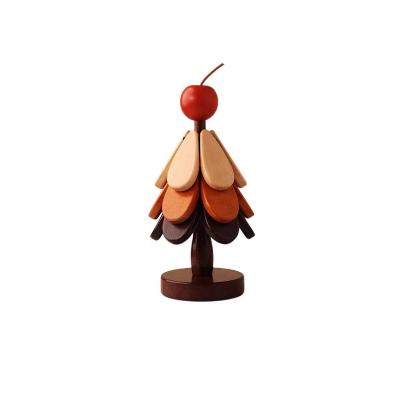 Wood Trivet Coasters Set Christmas Tree Shape Thermal Insulation Mats Kitchen Dining Table Pad Decoration Accessory