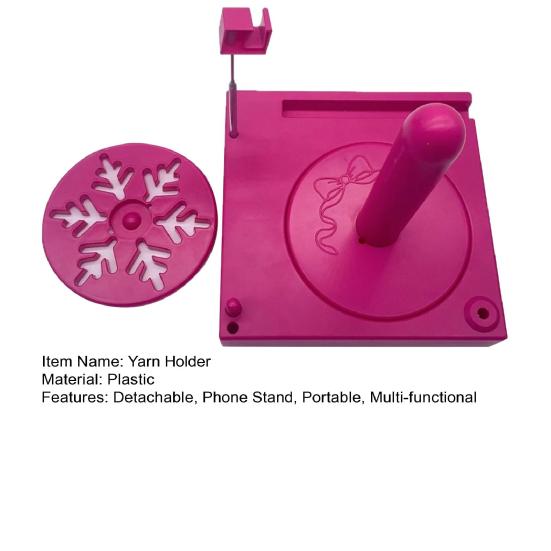 Portable Yarn Spool Organizer Box Multi-Functional Yarn Holder Spinner with Phone Stand Detachable Crochet Caddy