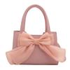 Butterfly Bow Small Shoulder Bag Pu Material With Zipper Closure For Daily Use