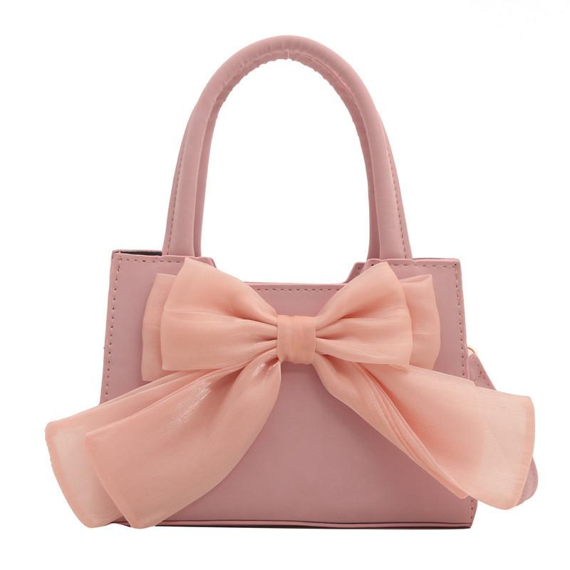 Butterfly Bow Small Shoulder Bag Pu Material With Zipper Closure For Daily Use