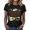 Women's Fashionable Casual Music Festival Print Round-Neck Short-Sleeve T-Shirt