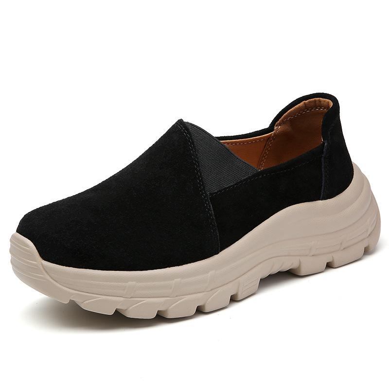 Casual Women's Shoes Slip-on Lazy Shoes Thick-soled Wedge Soft Comfortable Women's Platform Loafers Breathable Outdoor Walking