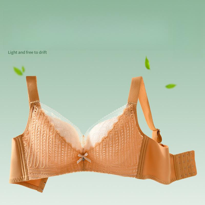 Large Size Lingerie for Women Thin Cut Without Steel Rims Gathered Bra Gathered Accessory Bra Anti Sagging Full Cup Bra