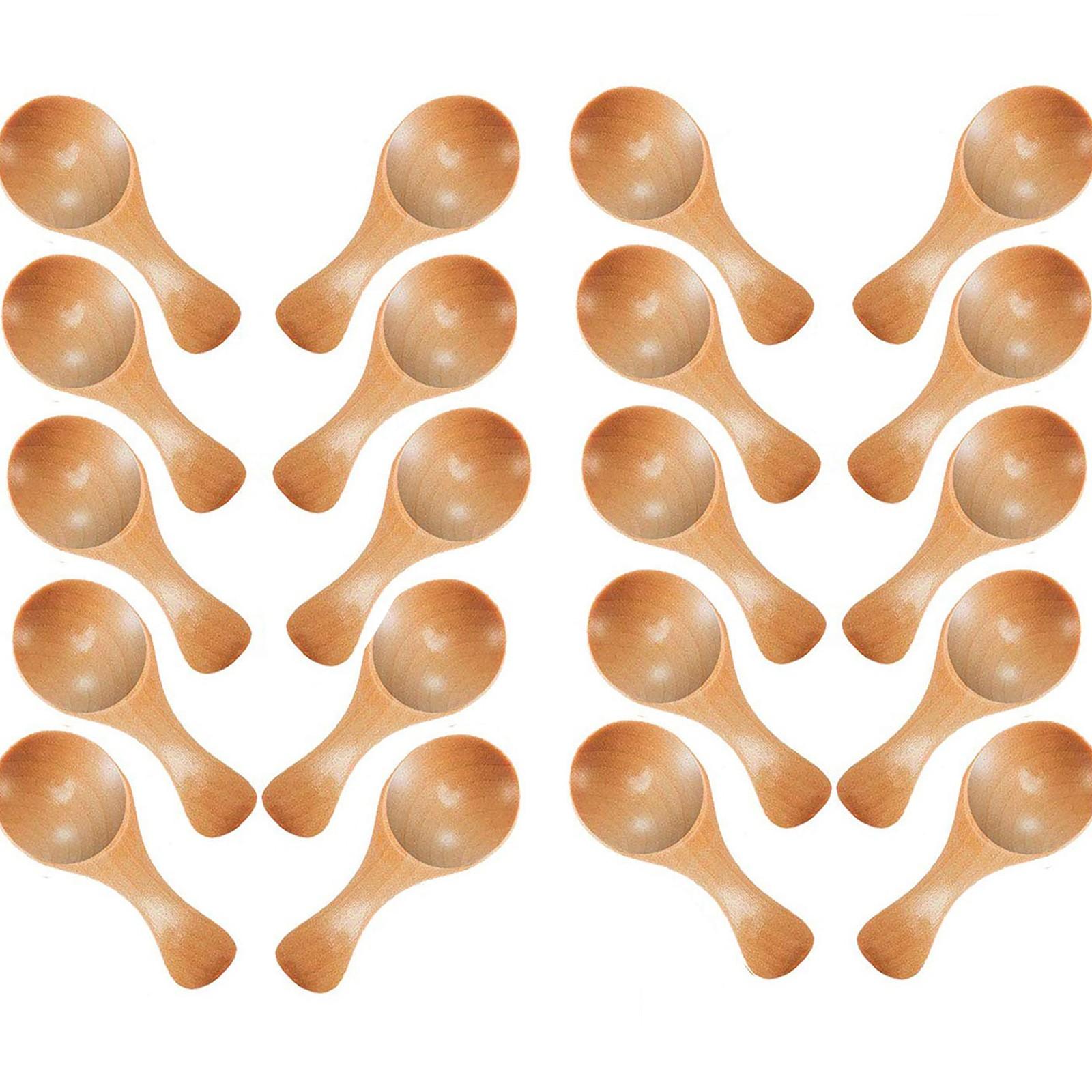 

Маленькая деревянная ложка для соли, 20 шт. в упаковке. Деревянная ложка с короткой ручкой, идеально подходит для небольших банок со специями, приправами, 20 шт. One Size белый