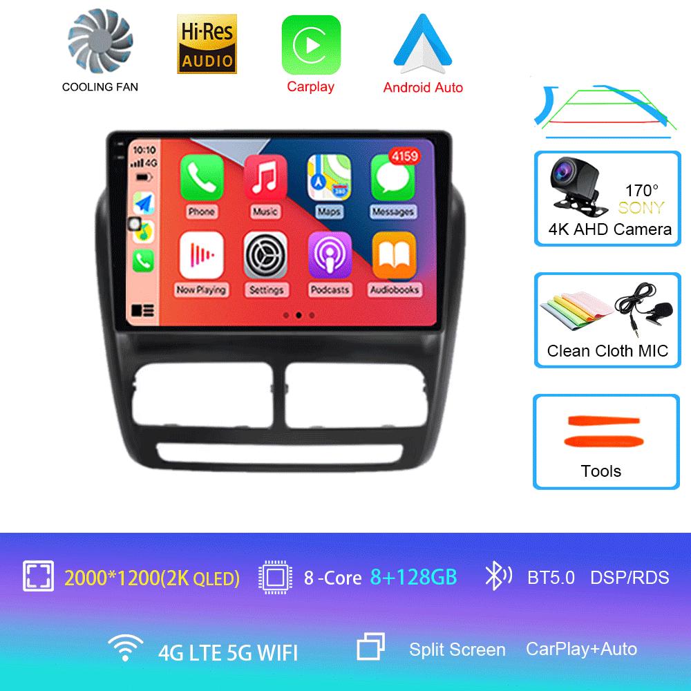 Car Radio Android 14 For FIAT Doblo 2010 2011 2012 - 2015 Navigation GPS Multimedia Video Player Stereo Carplay+auto WiFi+4G BT