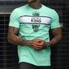 Sommer Rundhals 3D King Print Top Modische Lässige Kurzarm Herren T-Shirts