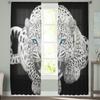 Leopard With Blue Eyes Chiffon Sheer Curtains for Living Room Bedroom Home Decoration Window Voile Tulle Curtain Drapes