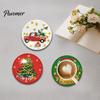 Handmade Christmas Gifts for Friends 12 Pcs Faux Diamond Painting Art Coasters, DIY Rhinestone Coasters Drill Crafts Adults Kit with Holder,
