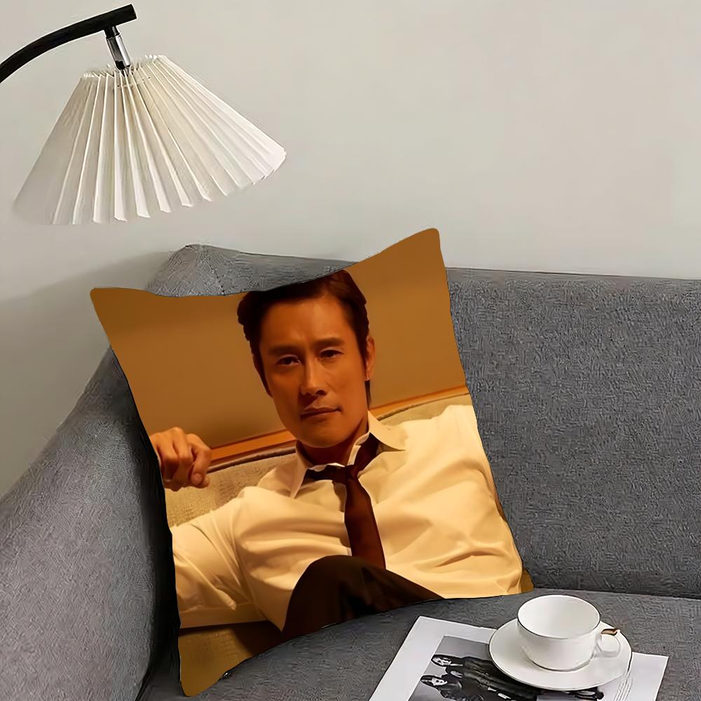 

Musife Lee Byung Hun actor Cushion Cover Reversible Plush Pillow Cover – For car, sofa, bedroom, perfect as a gift. 12x12Inch