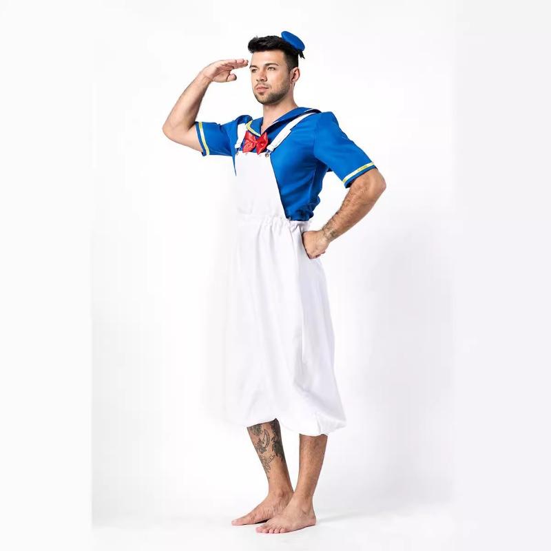 New Adult Children's Cute Little Duck Sailor Suit, Navy Duck Cartoon Animation Parent-child Suit