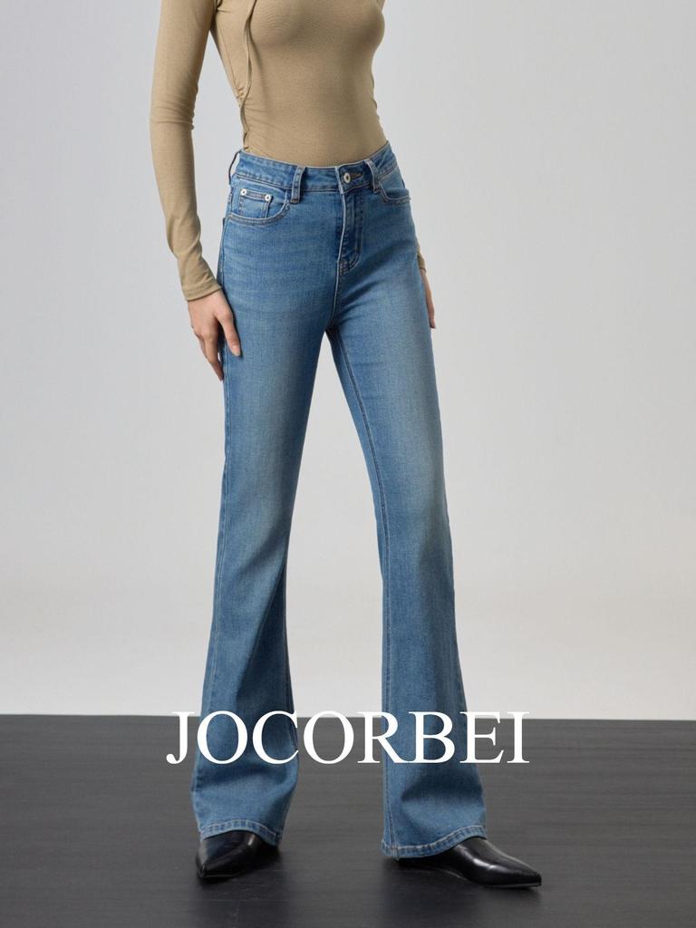 JOCORBEI High-Waisted Micro-Flare Jeans for Women: Retro Slimming, Hip-Lifting Style - Spring 2026 New Arrival