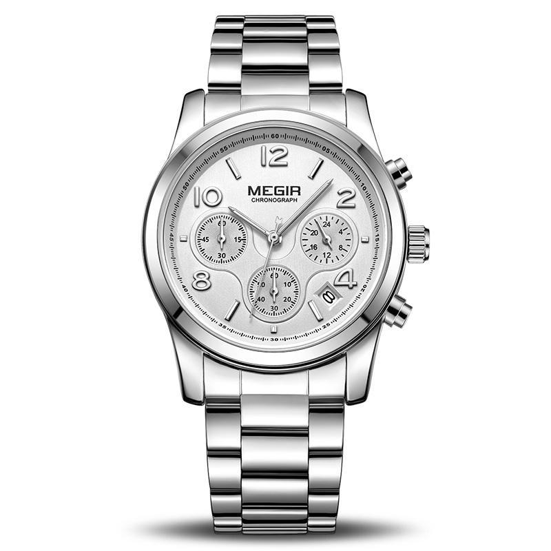 

Женские кварцевые часы MEGIR серебряный