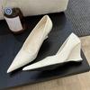 Eilyken Spring Sexy High Heel Pointed-Toe Wedge Heel Women's Leather Shoes  Silver Red Wedding and Banquet Shoes Size 40