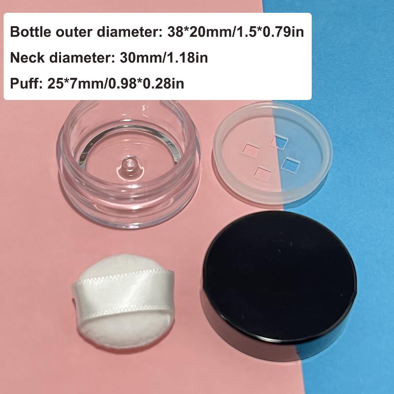 3G Plastic Empty Loose Powder Jar With Makeup Puff Box Sifter Container Cosmetic Jar Portable Loose Powder Box Refillable Case