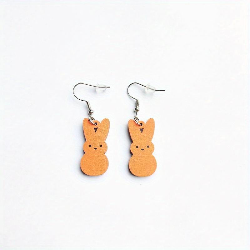 

Easter Earrings Vintage Rabbit Flower Basket Forest Cute Girl Earrings Easter Decorative