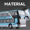 1:30 Model Toy Business Long-distance Single Double Decker Buses Alloy Diecast Sound Light Doors Opened Pull Back for Kids Gifts