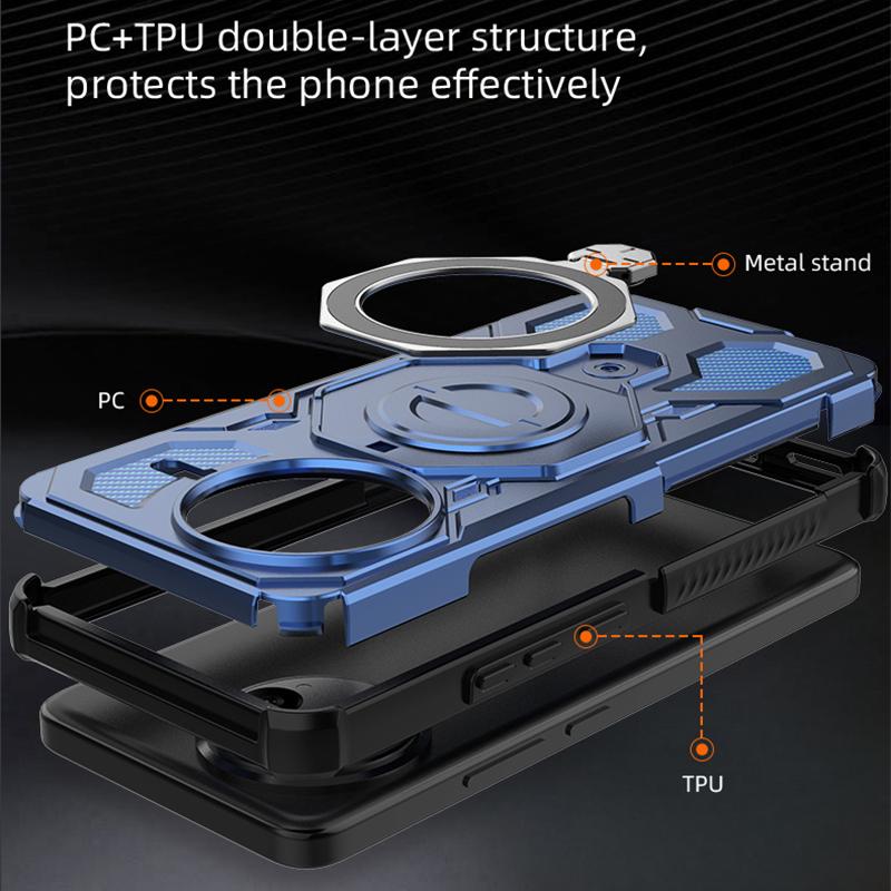 KEYSION Shockproof Magnetic Case for POCO F7 Pro 5G Upright Live Metal Ring Stand Phone Back Cover for Xiaomi POCO F7 Ultra 5G