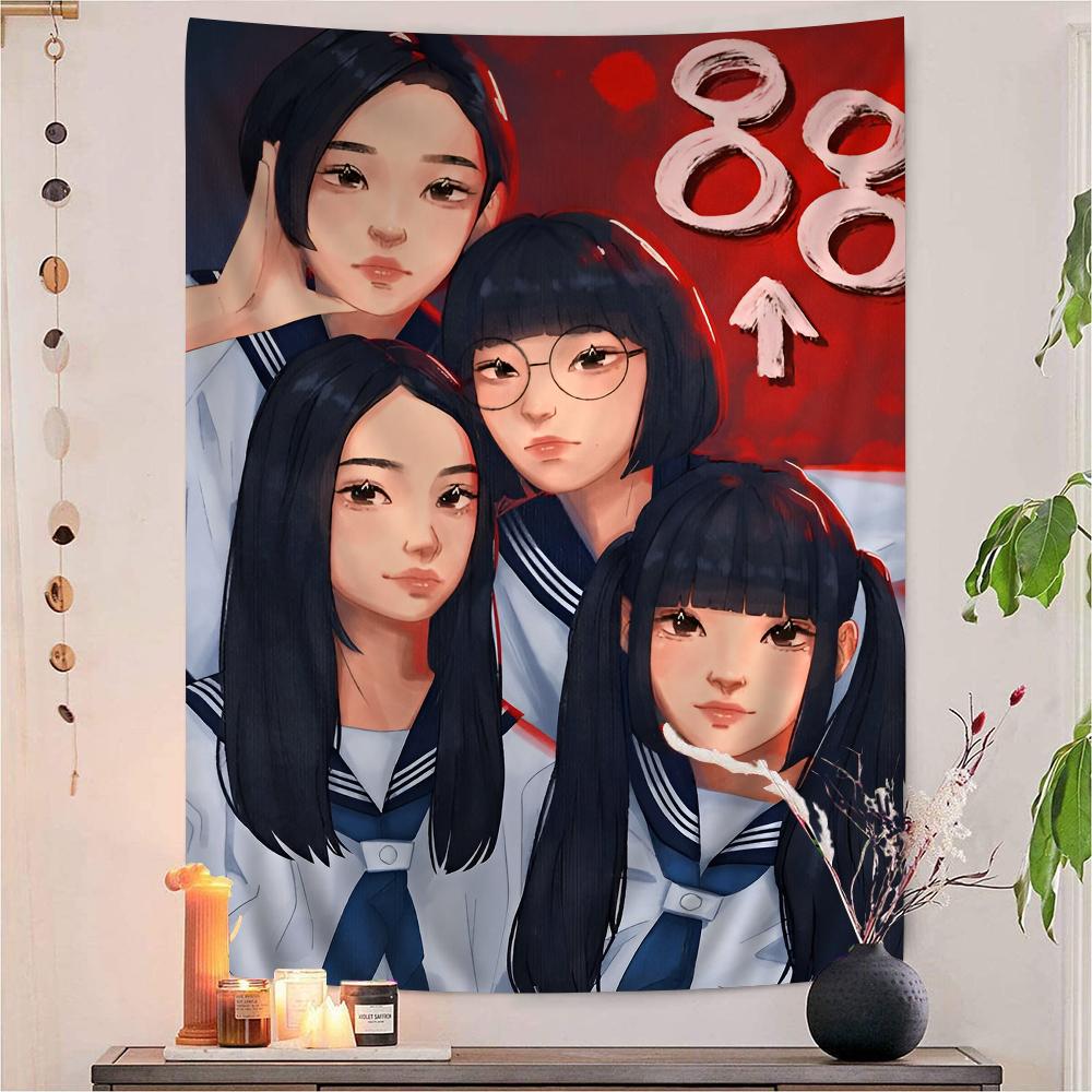 Atarashii Gakko DIY Wall Tapestry for Living Room Home Dorm Decor Wall Art Decor
