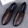Mens Casual Genuine Leather Shoes Soft Slip on Loafers Non Slip Breathable Driving Flats Spring Walking Business Shoes Mocassin